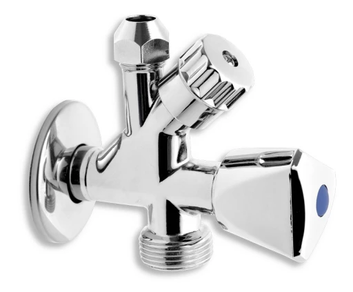 Combination Angle Valve 1/2"x3/8"x3/4"