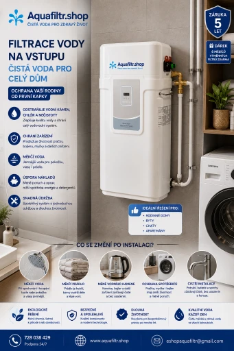 Aquafiltr 14 L BNT-85HE změkčovač vody – nástěnný kabinetní automatický změkčovač, bypass 1", ochrana proti vodnímu kameni