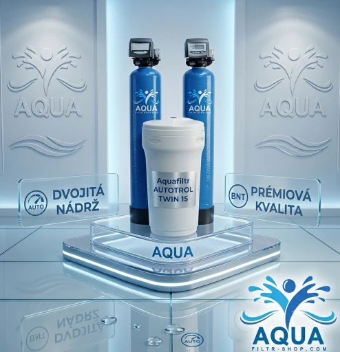 Aquafiltr AUTOTROL TWIN 15 – dvojitý automatický změkčovač vody pro nepřetržitou dodávku měkké vody, přímé pití a vaření po filtraci